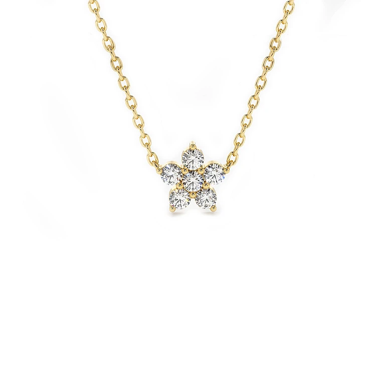 Goldblumenanhänger mit Diamanten pan3143