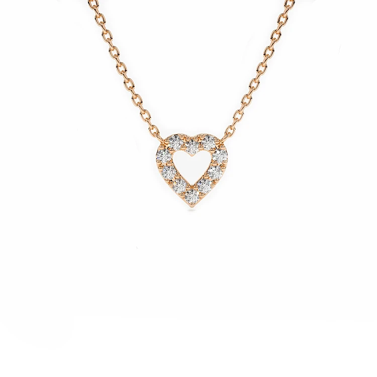 Ciondolo cuore in oro con diamanti pan3146