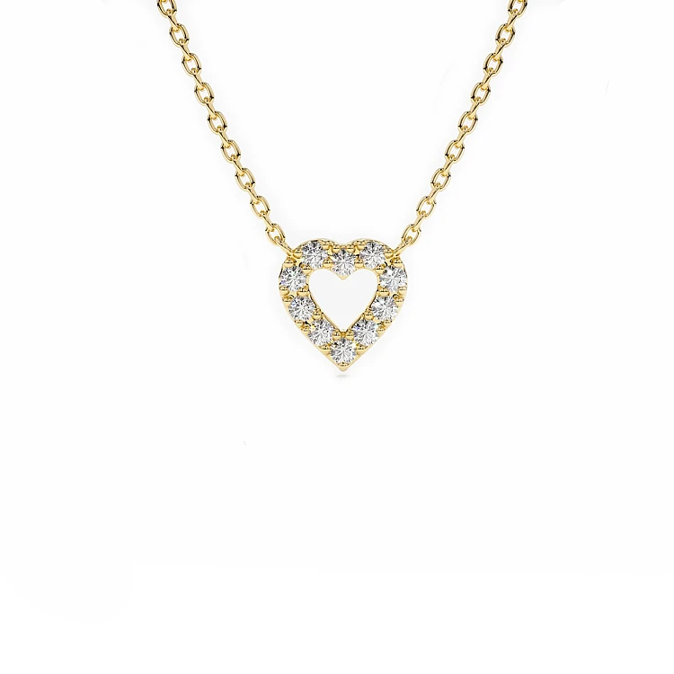 Ciondolo cuore in oro con diamanti pan3146