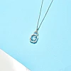 Goldanhänger mit 8 x 6 mm Schweizer Blautopas, Smaragd und farblosen Diamanten – Modell pan4450
