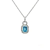 Goldanhänger mit 8 x 6 mm Schweizer Blautopas, Smaragd und farblosen Diamanten – Modell pan4450