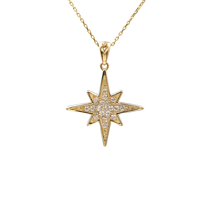 Ciondolo Stella Polare in Oro con Diamanti pan521