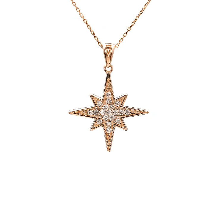 Ciondolo Stella Polare in Oro con Diamanti pan521