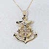 Sailor's Cross Pendant in Gold or Platinum - model pan523 Sailors Cross pendant pan523 in Gold or Platinum