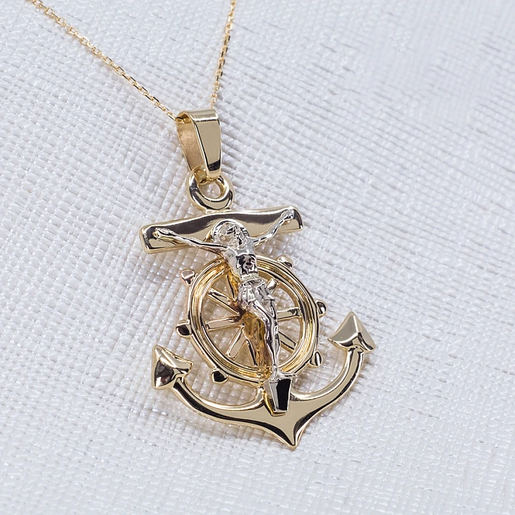 Sailor's Cross Pendant in Gold or Platinum - model pan523 Sailors Cross pendant pan523 in Gold or Platinum