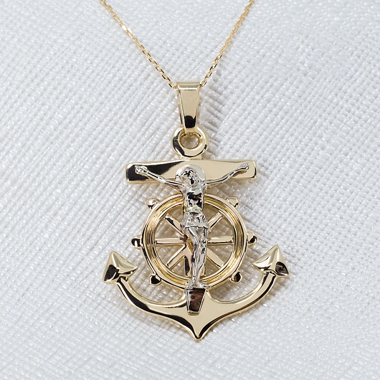 Sailor's Cross Pendant in Gold or Platinum - model pan523 Sailors Cross pendant pan523 in Gold or Platinum