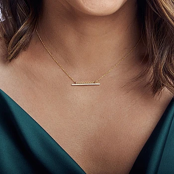 Gold Mobile Bar Pendant with Natural Diamonds - model pan559