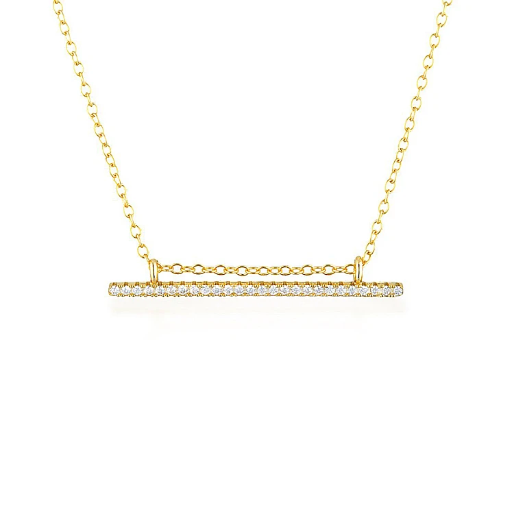 Pendentif barre mobile en or avec diamants naturels - modèle pan559