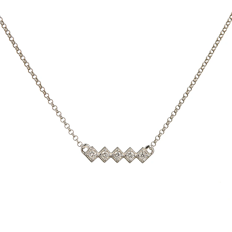 Hanger in goud of platina met 5 natuurlijke diamanten pan562