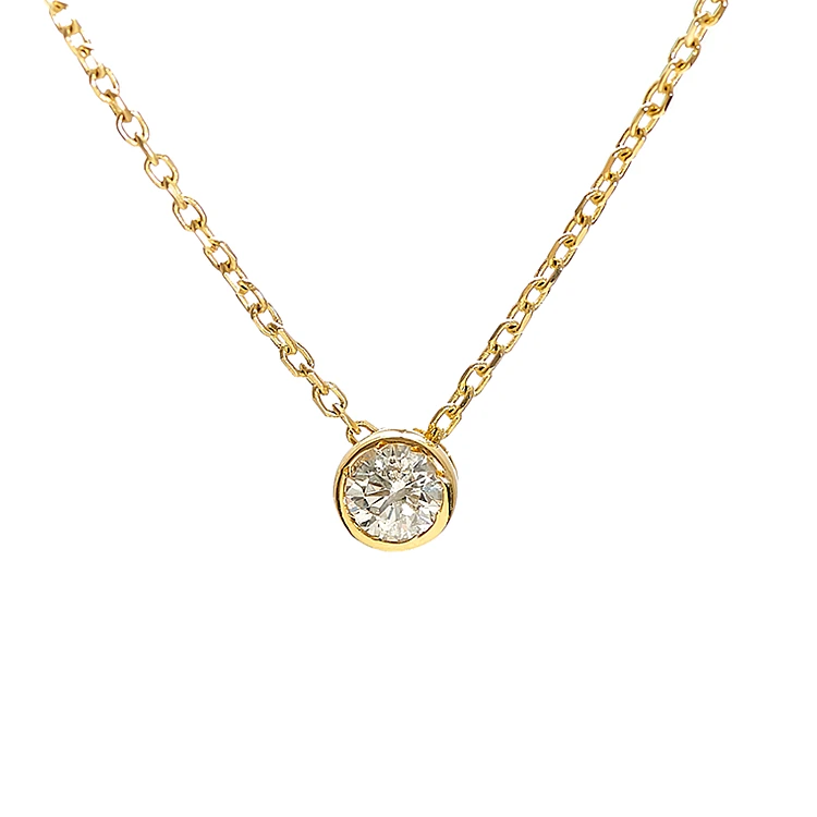 14k Yellow Gold Choker with Natural Diamond 0.20ct - model pan563