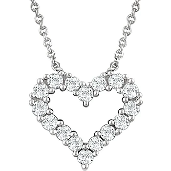 Gold Heart Pendant with Diamonds - model pan651759