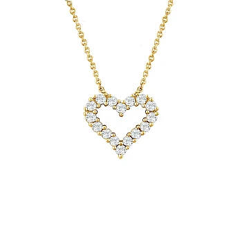 Gold Heart Pendant with Diamonds - model pan651759
