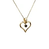 Colgante de corazón de oro o platino con diamante negro - modelo pan867