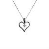 Ciondolo a cuore in oro o platino con diamante pan867