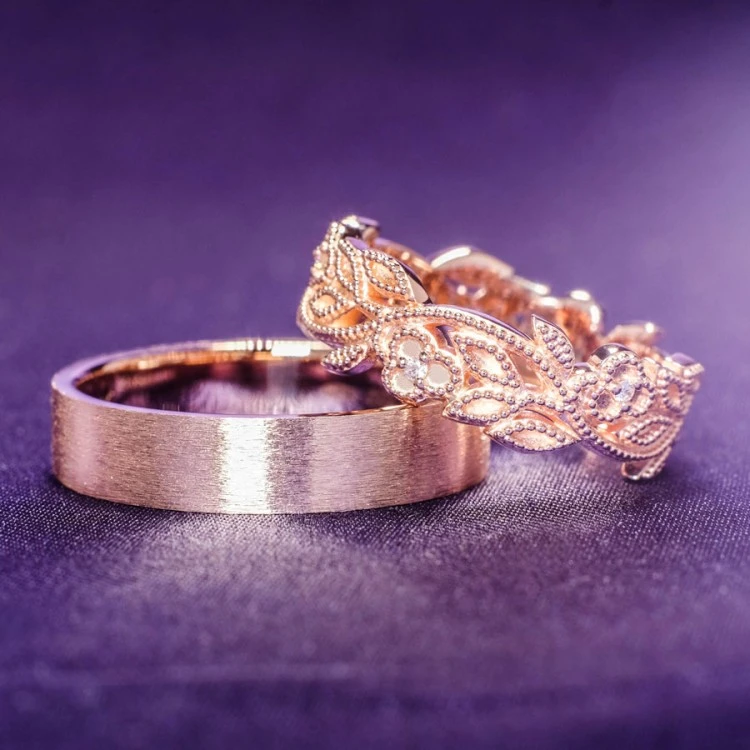 Fedi nuziali v1148 in Oro o Platino Modello Vintage