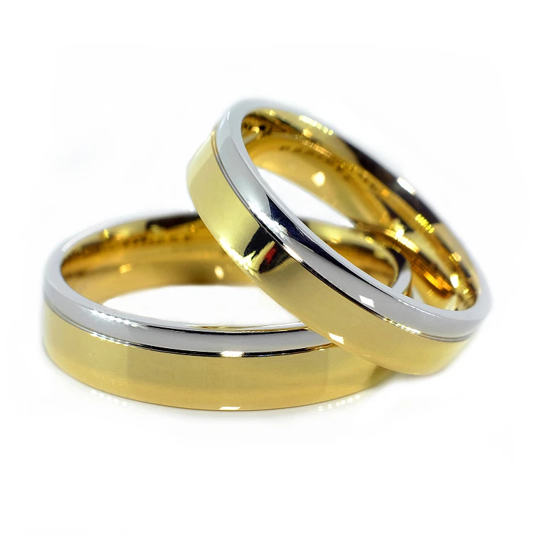 Eheringe v010 in Gelb- und Weißgold