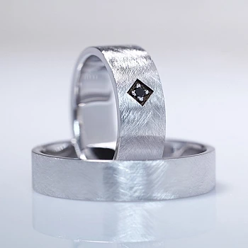 Fedi nuziali v0221 in Oro o Platino con Diamante Nero