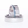 Wedding rings v038 in Gold or Platinum with Blue and Black Diamonds