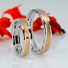 Wedding rings v0481 Matte Sandblasted Gold Two Colors with Blue Diamond