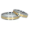 Wedding rings v0481 Matte Sandblasted Gold Two Colors with Blue Diamond