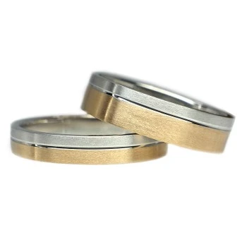 Anillos de boda de oro bicolor - modelo v0522