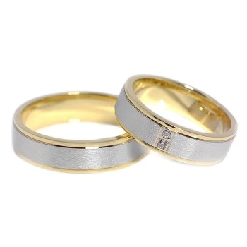 Anillos de boda de oro con diamantes - modelo v056