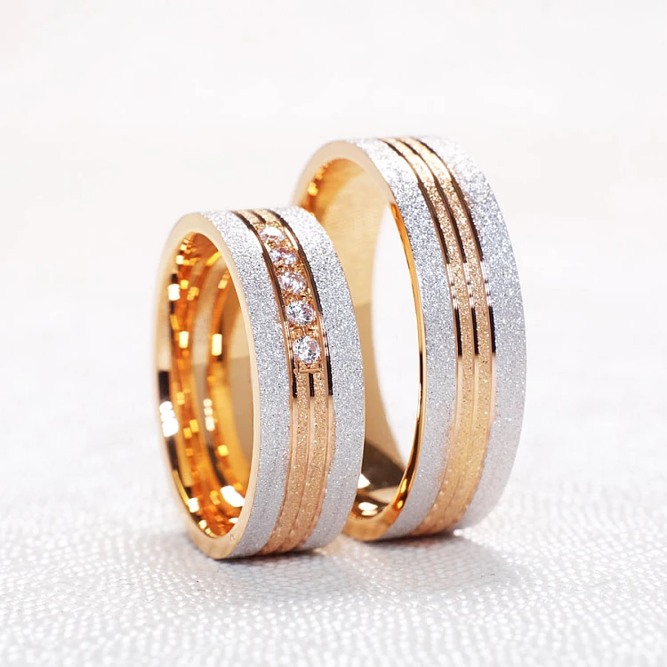 Eheringe v0761 aus zweifarbigem Gold und Diamanten