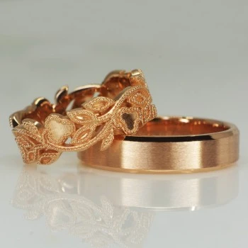 Trouwringen v11481 Vintage in goud of platina