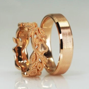 Trouwringen v11481 Vintage in goud of platina