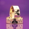 Anillos de boda de oro o platino con diamantes, modelo conejo - modelo v1252