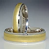 Fedi nuziali v128 in Oro Bianco e Giallo