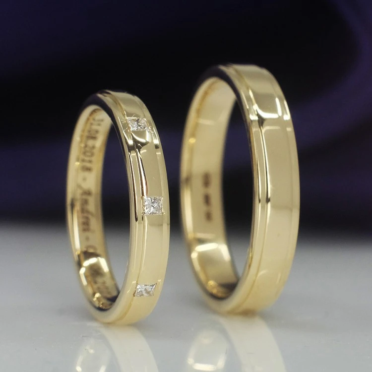 Fedi nuziali v159 in Oro o Platino con Diamanti
