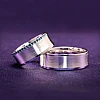 Fedi nuziali Barcuta v170 in oro o platino con diamanti blu