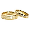 Anillos de boda clásicos con bordes biselados en oro o platino con diamantes - modelo v1771