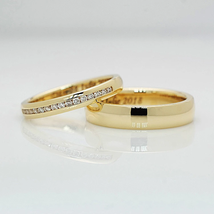 Fedi nuziali v185 in Oro o Platino con Diamanti