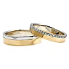Zweifarbige Eheringe aus Gold oder Platin mit Diamanten v186