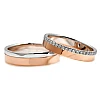 Zweifarbige Eheringe aus Gold oder Platin mit Diamanten v186