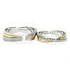 Tweekleurige trouwringen in goud of platina met natuurlijke diamanten v200