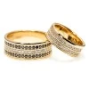 Eheringe v225.1 in Gold oder Platin mit farblosen und schwarzen Diamanten