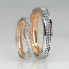 Anillos de boda vintage de oro o platino trenzado con diamantes - modelo v228