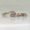 Anillos de boda vintage de oro o platino trenzado con diamantes - modelo v228