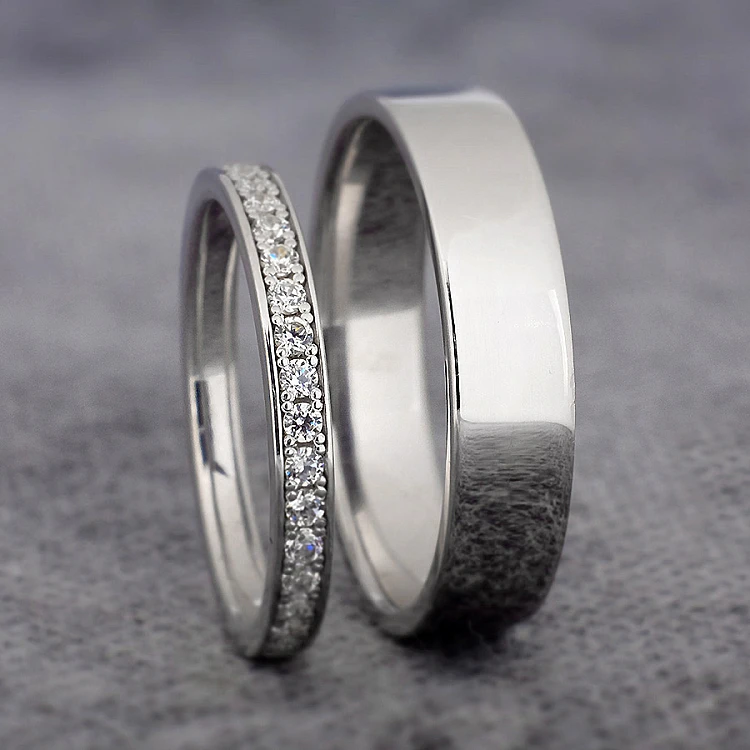 Wedding rings v230 in Gold or Platinum with Diamonds