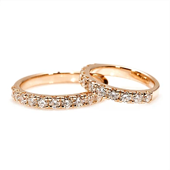 18k Gold Wedding Rings with Diamonds - model v3109