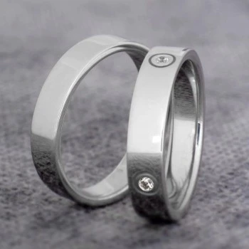 Eheringe v363 in Gold oder Platin mit Diamant