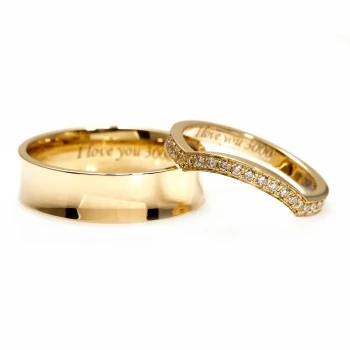 Modern Wedding Rings with Diamonds made of 18k Gold or Platinum - model v3752
