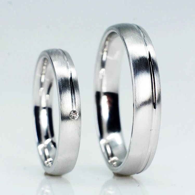 Fedi nuziali v437 in Oro o Platino con Diamante