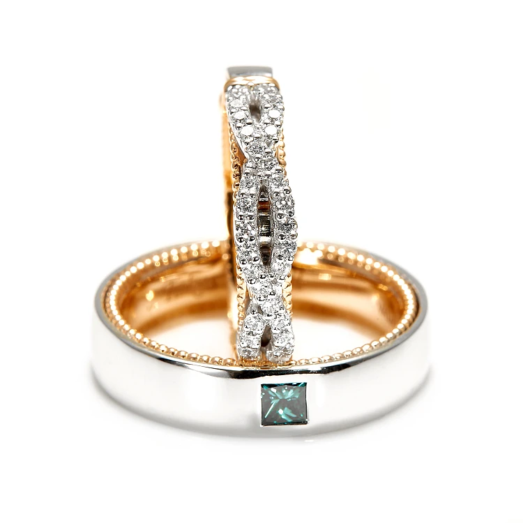 Wedding rings Model Verragio v755.1 in Gold or Platinum with Diamonds