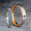 Fedi Nuziali Modello Verragio vp755.2db in Platino con Diamanti Blu