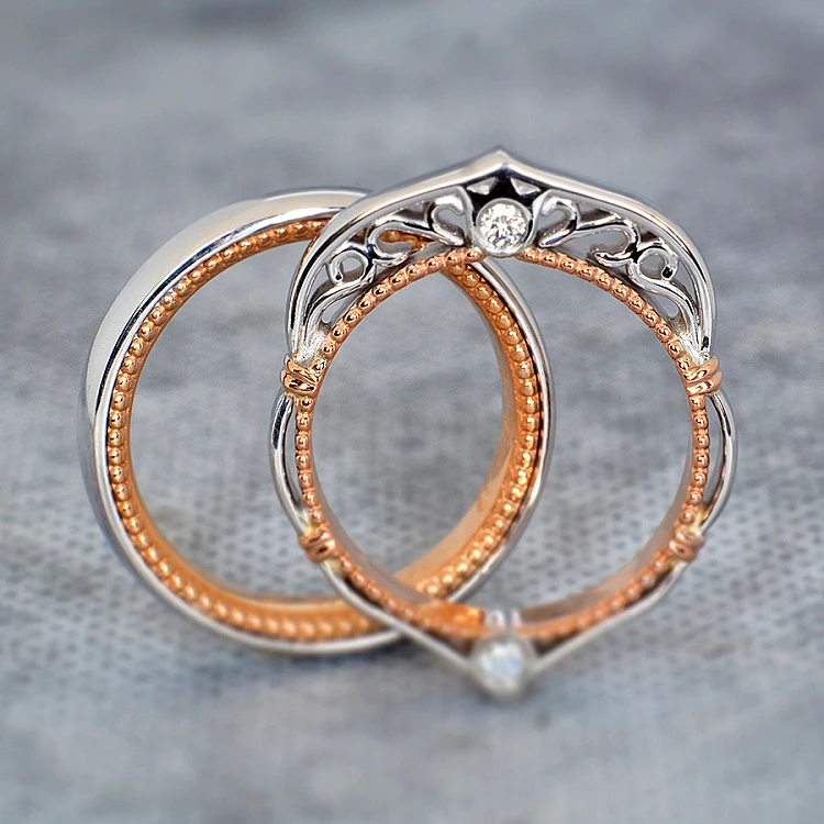 Wedding rings Model Verragio v755 in Gold or Platinum with Diamonds