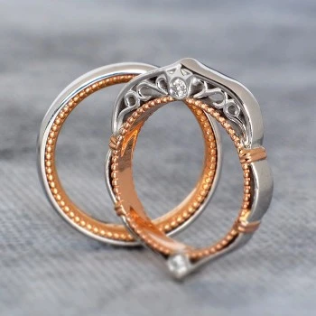 Fedi Nuziali Modello Verragio v755 in Oro o Platino con Diamanti